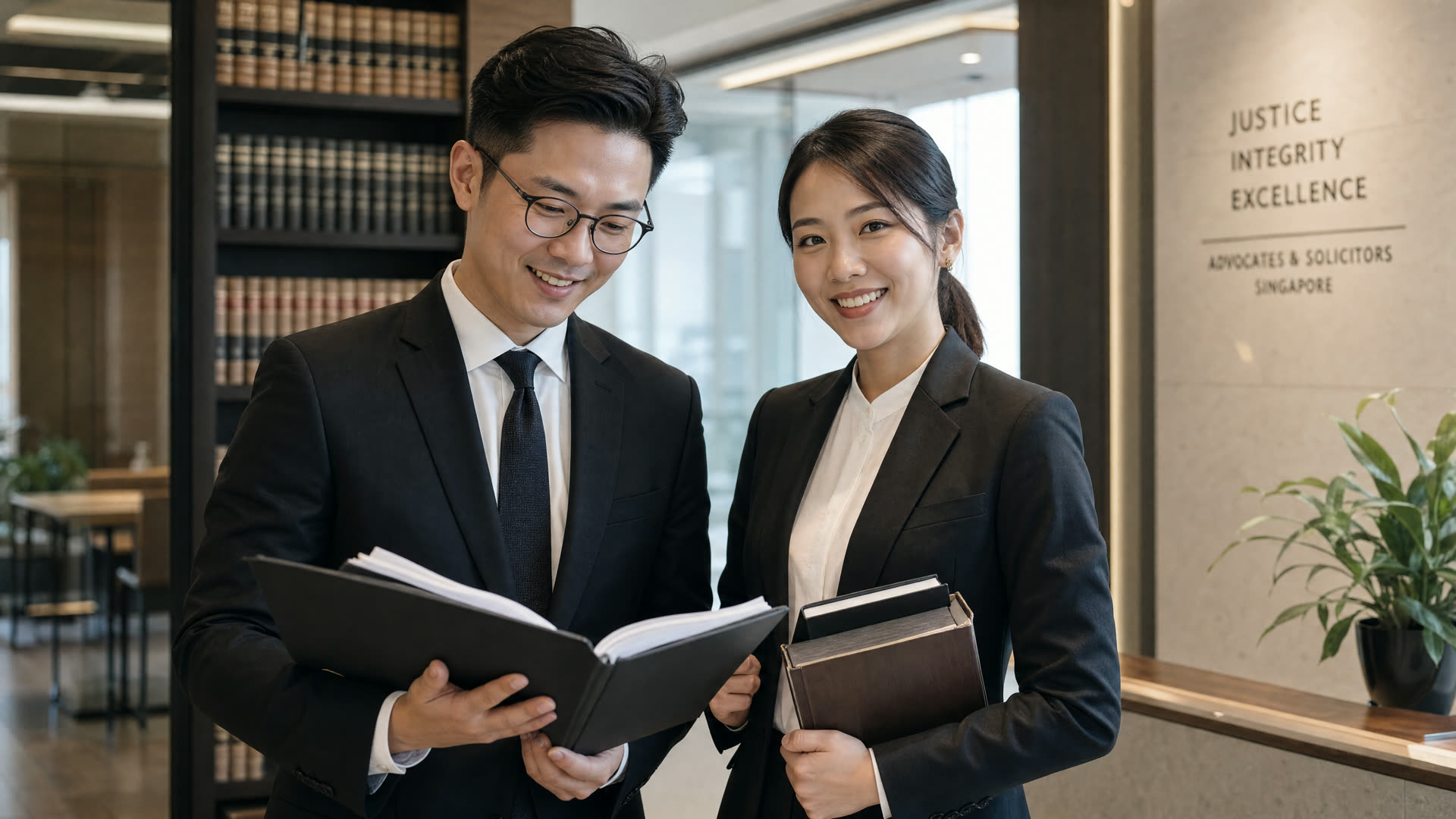Two lawyers reviewing a case file together at the office (representative photograph)